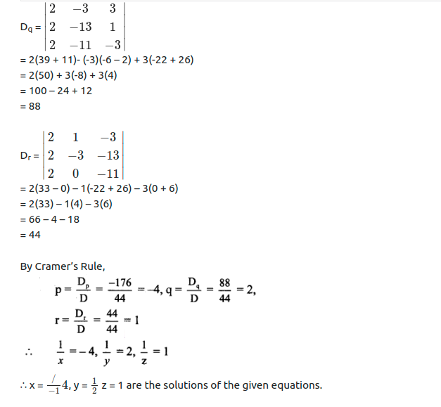 Maharashtra Board Solutions Class 11-Arts & Science Maths (Part 1): Chapter 4- Determinants and Matrices Ex 4.3