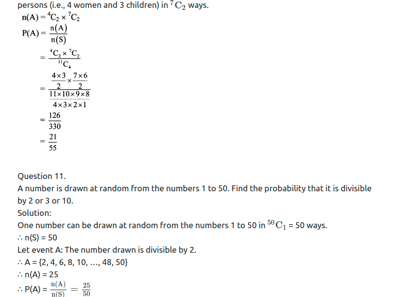 Maharashtra Board Solutions Class 11-Arts & Science Maths (Part 1): Chapter 9- Probability Ex 9.2