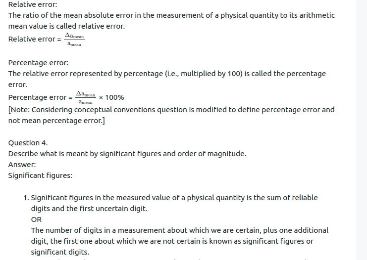 Maharashtra Board Solutions Class 11-Physics: Chapter 1- Units and Measurements 
