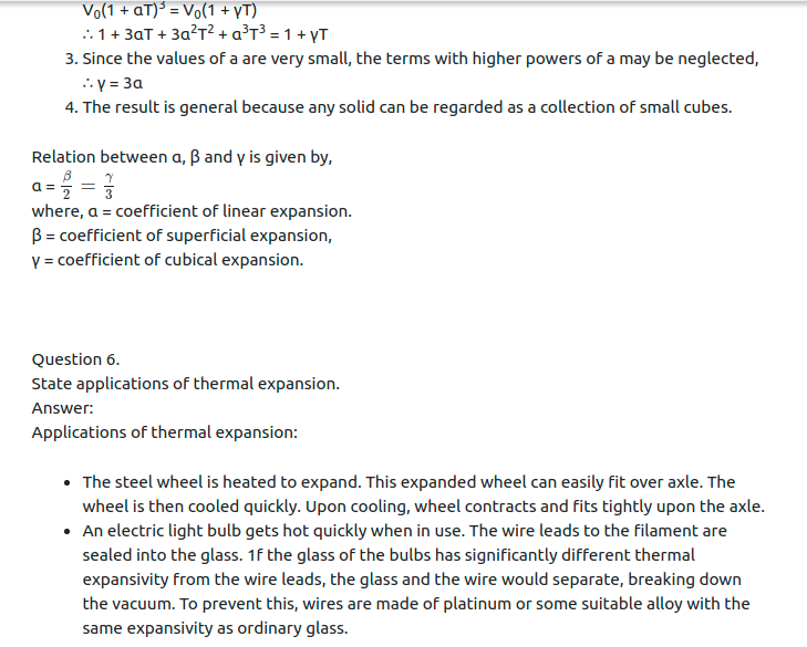 Maharashtra Board Solutions Class 11-Physics: Chapter 7- Thermal Properties of Matter
