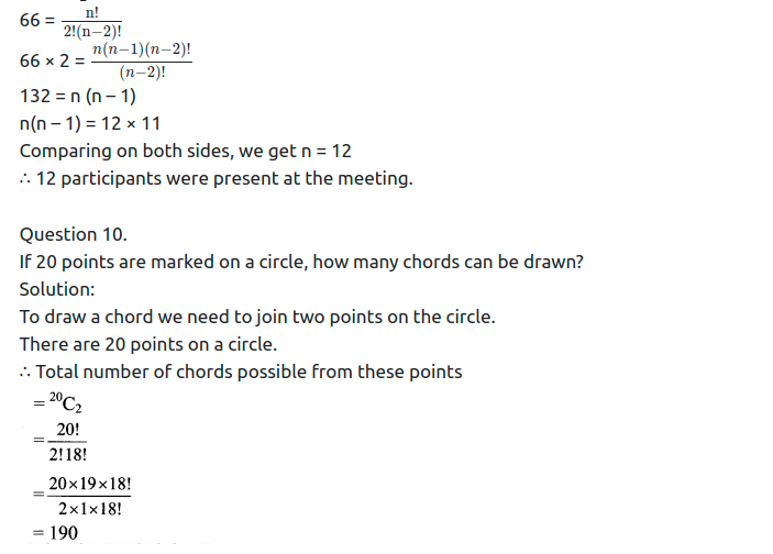 Maharashtra Board Solutions Class 11-Arts & Science Maths (Part 2): Chapter 3- Permutations and Combination Ex . 3.6