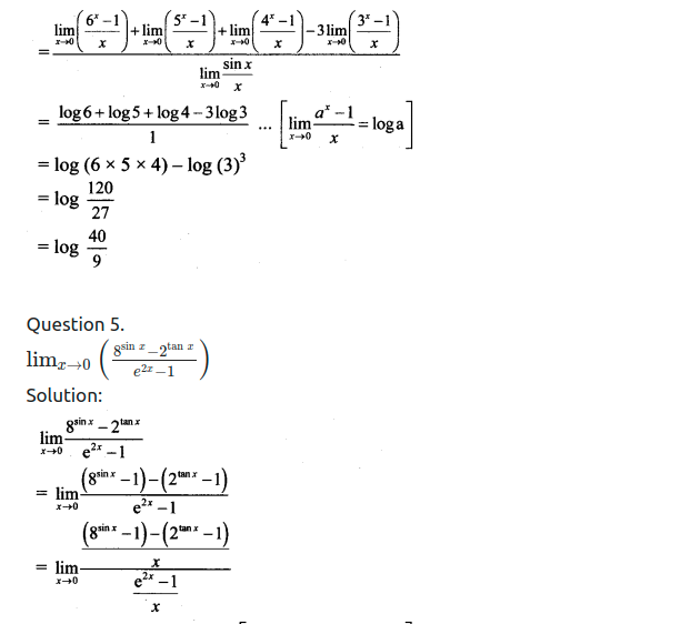 Maharashtra Board Solutions Class 11-Arts & Science Maths (Part 2): Chapter 7- Limits Ex 7.6