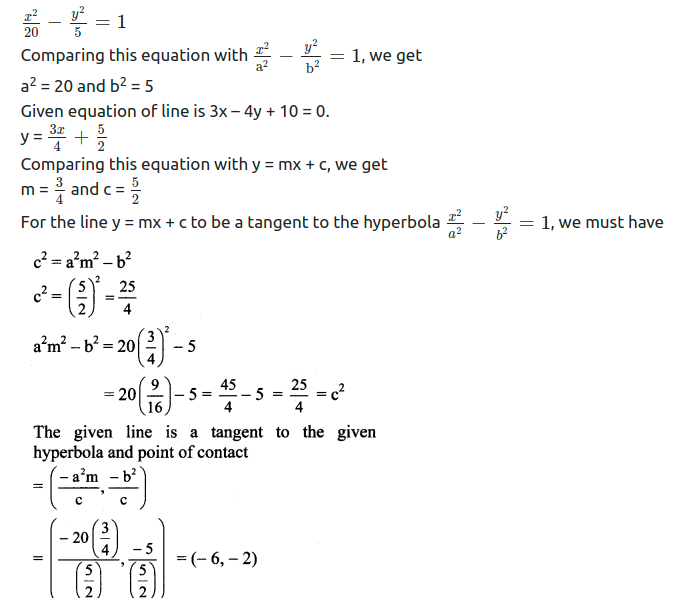 Maharashtra Board Solutions Class 11-Arts & Science Maths (Part 1): Chapter 7- Conic Sections Ex 7.3