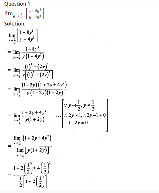 Maharashtra Board Solutions Class 11-Arts & Science Maths (Part 2): Chapter 7- Limits Ex 7.2