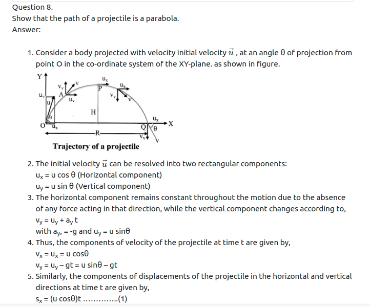 Maharashtra Board Solutions Class 11-Physics: Chapter 3- Motion in a Plane