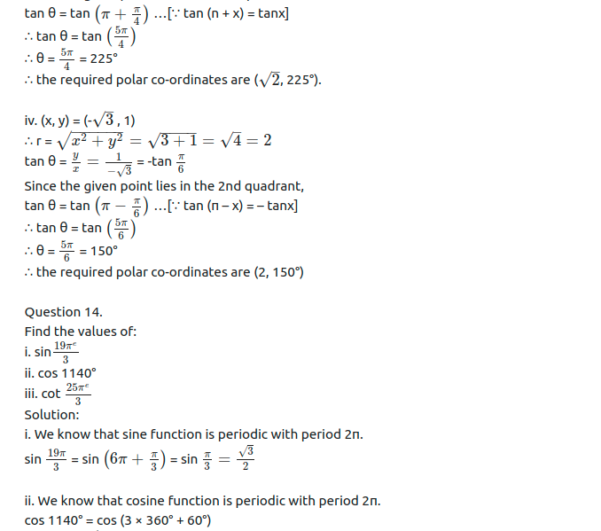 Maharashtra Board Solutions Class 11-Arts & Science Maths (Part 1): Chapter 2- Trigonometry – I Ex 2.2