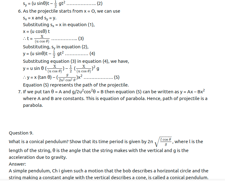 Maharashtra Board Solutions Class 11-Physics: Chapter 3- Motion in a Plane