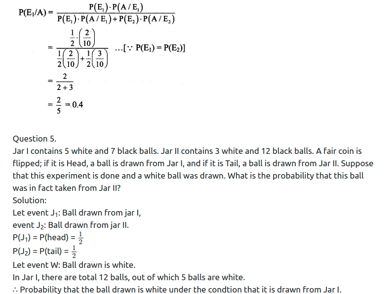 Maharashtra Board Solutions Class 11-Arts & Science Maths (Part 1): Chapter 9- Probability Ex 9.4