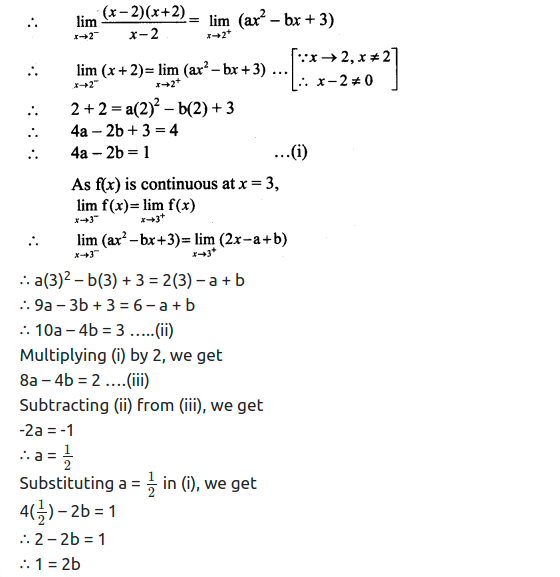 Maharashtra Board Solutions Class 11-Arts & Science Maths (Part 2): Chapter 8- Continuity Ex 8.1