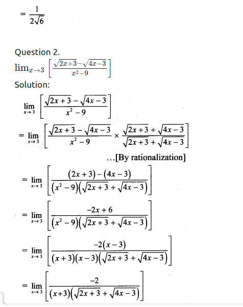 Maharashtra Board Solutions Class 11-Arts & Science Maths (Part 2): Chapter 7- Limits Ex 7.3