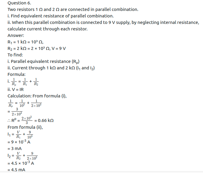Maharashtra Board Solutions Class 11-Physics: Chapter 11- Electric Current Through Conductors