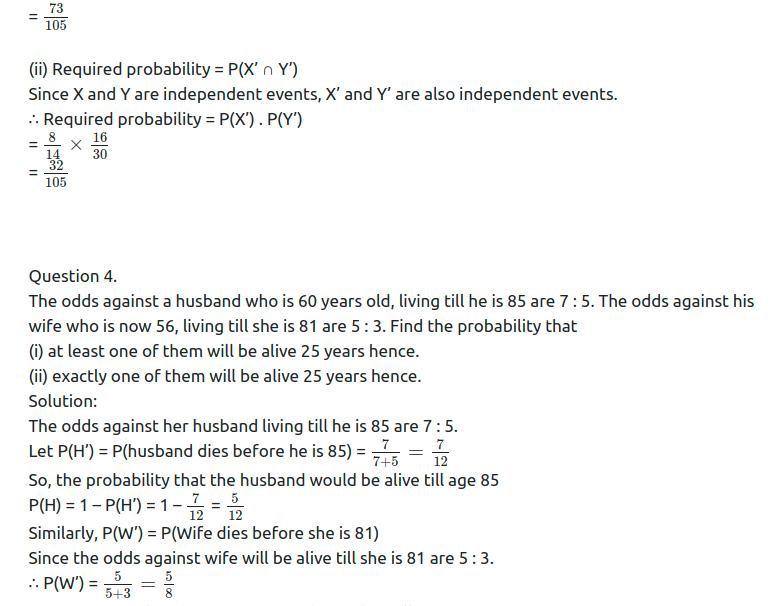 Maharashtra Board Solutions Class 11-Arts & Science Maths (Part 1): Chapter 9- Probability Ex 9.5