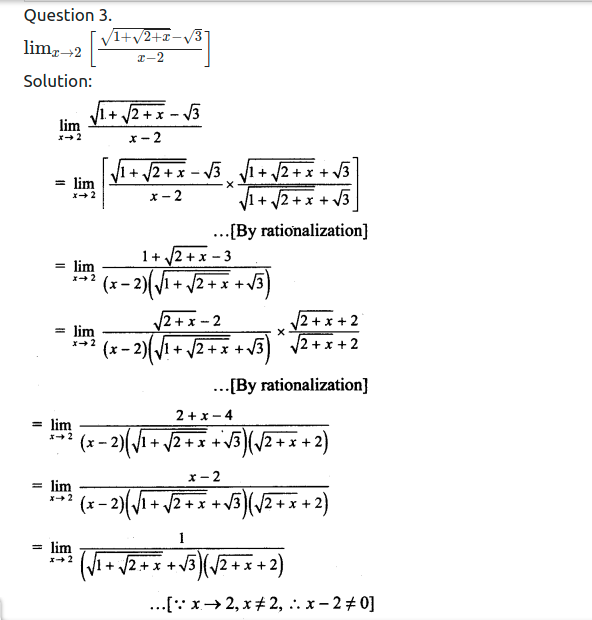 Maharashtra Board Solutions Class 11-Arts & Science Maths (Part 2): Chapter 7- Limits Ex 7.3