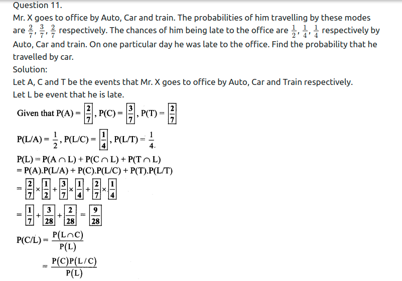 Maharashtra Board Solutions Class 11-Arts & Science Maths (Part 1): Chapter 9- Probability Ex 9.4