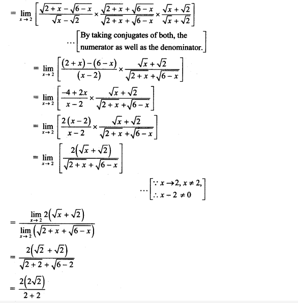 Maharashtra Board Solutions Class 11-Arts & Science Maths (Part 2): Chapter 7- Limits Ex 7.3