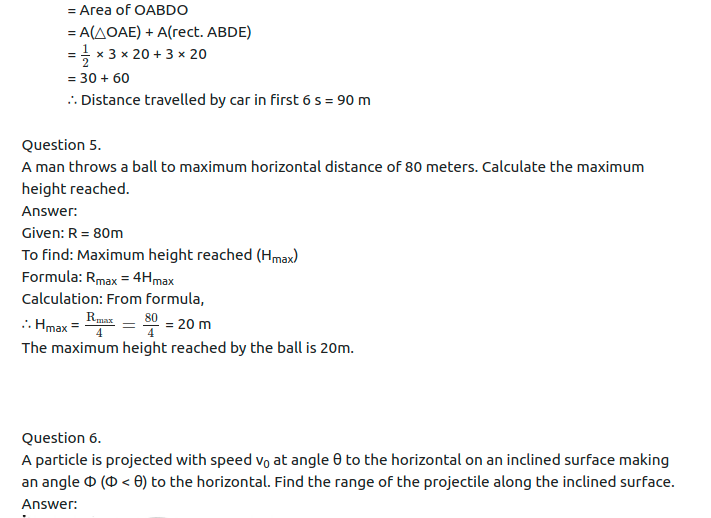 Maharashtra Board Solutions Class 11-Physics: Chapter 3- Motion in a Plane
