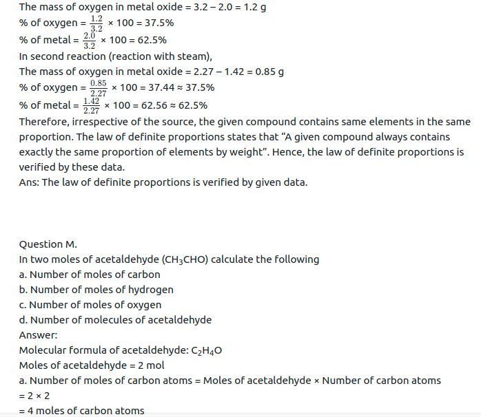 Maharashtra Board Solutions Class 11-Chemistry: Chapter 1- Some Basic Concepts of Chemistry