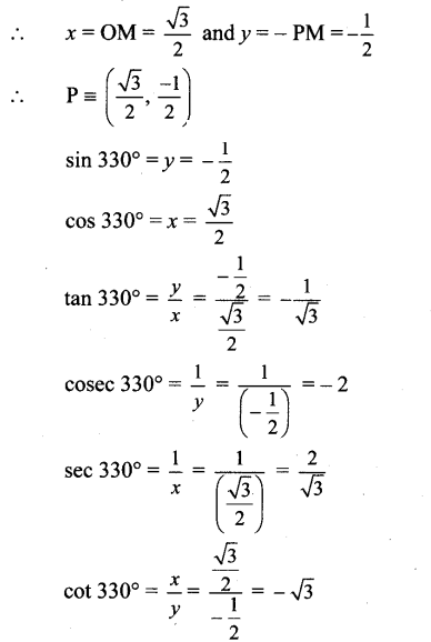 Maharashtra Board Solutions Class 11-Arts & Science Maths (Part 1): Chapter 2- Trigonometry – I Ex 2.1