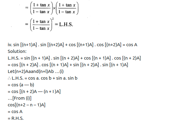 Maharashtra Board Solutions Class 11-Arts & Science Maths (Part 1): Chapter 3- Trigonometry – II Ex 3.1