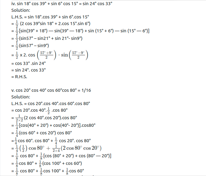 Maharashtra Board Solutions Class 11-Arts & Science Maths (Part 1): Chapter 3- Trigonometry – II Ex 3.4