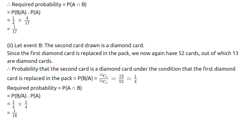 Maharashtra Board Solutions Class 11-Arts & Science Maths (Part 1): Chapter 9- Probability Ex 9.3
