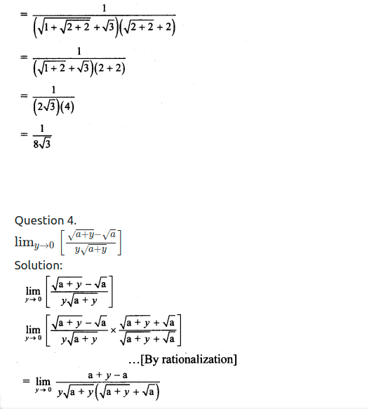 Maharashtra Board Solutions Class 11-Arts & Science Maths (Part 2): Chapter 7- Limits Ex 7.3