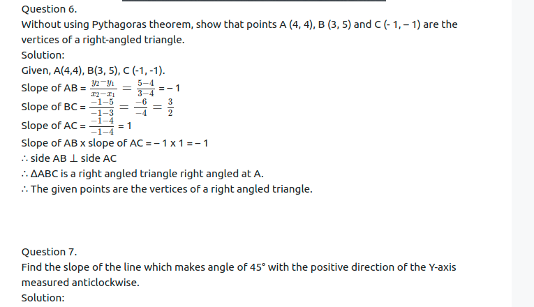 Maharashtra Board Solutions Class 11-Arts & Science Maths (Part 1): Chapter 5- Straight Line Ex . 5.2