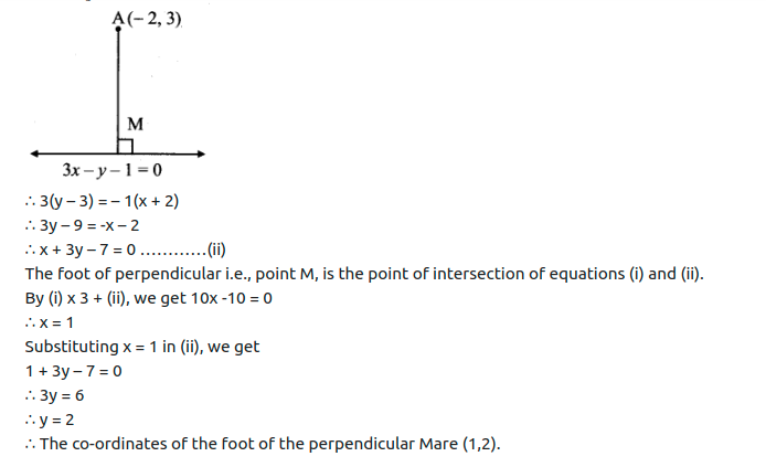 Maharashtra Board Solutions Class 11-Arts & Science Maths (Part 1): Chapter 5- Straight Line Ex . 5.3