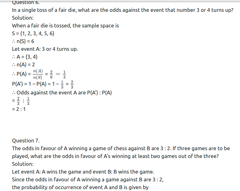 Maharashtra Board Solutions Class 11-Arts & Science Maths (Part 1): Chapter 9- Probability Ex 9.5