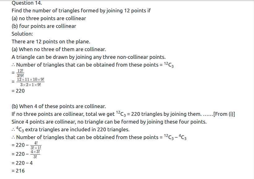 Maharashtra Board Solutions Class 11-Arts & Science Maths (Part 2): Chapter 3- Permutations and Combination Ex . 3.6