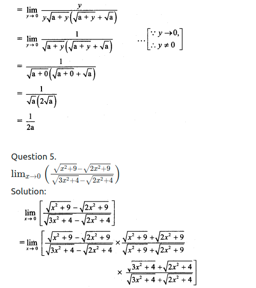 Maharashtra Board Solutions Class 11-Arts & Science Maths (Part 2): Chapter 7- Limits Ex 7.3