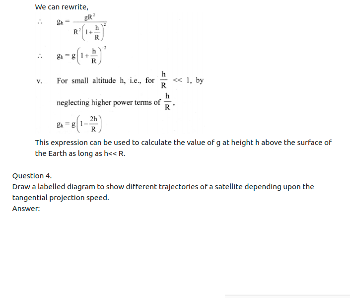 Maharashtra Board Solutions Class 11-Physics: Chapter 5- Gravitation