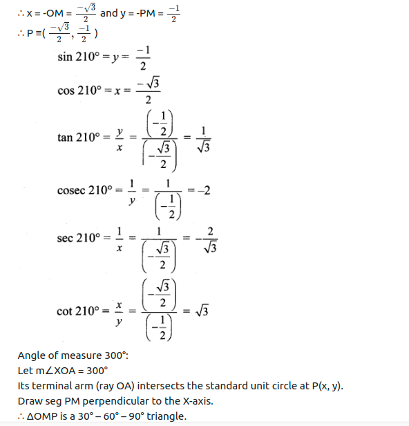Maharashtra Board Solutions Class 11-Arts & Science Maths (Part 1): Chapter 2- Trigonometry – I Ex 2.1