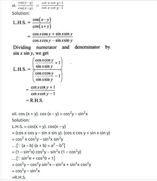 Maharashtra Board Solutions Class 11-Arts & Science Maths (Part 1): Chapter 3- Trigonometry – II Ex 3.1