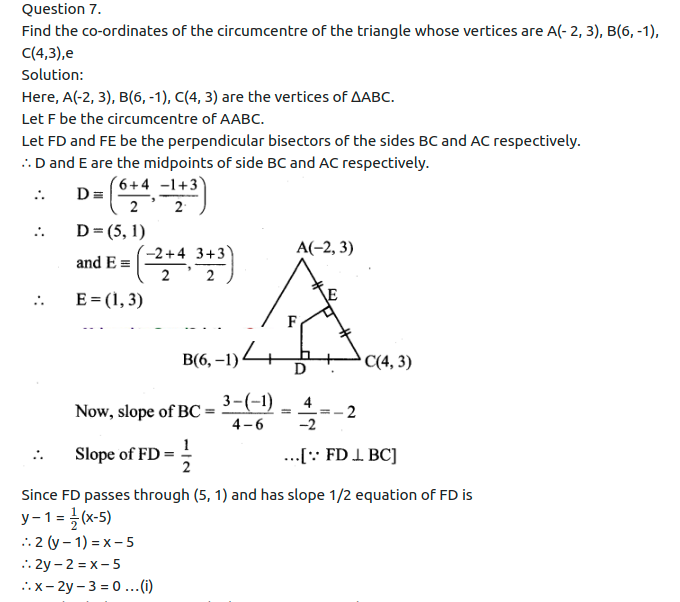 Maharashtra Board Solutions Class 11-Arts & Science Maths (Part 1): Chapter 5- Straight Line Ex . 5.3