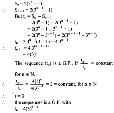 Maharashtra Board Solutions Class 11-Arts & Science Maths (Part 2): Chapter 2- Sequences and Series Ex. 2.2