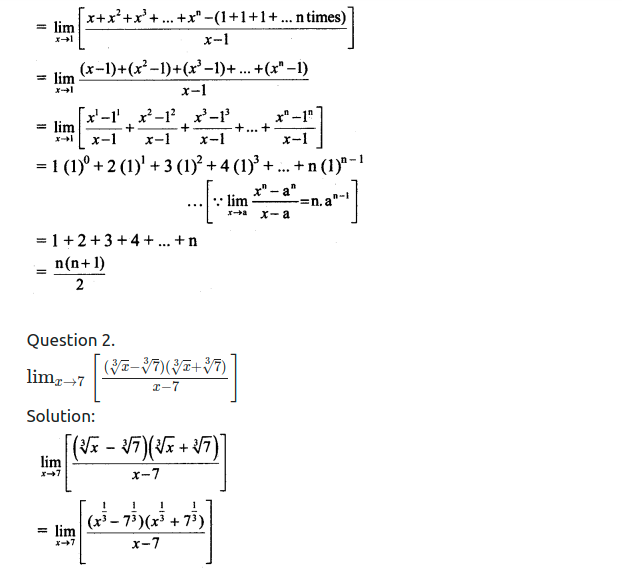 Maharashtra Board Solutions Class 11-Arts & Science Maths (Part 2): Chapter 7- Limits Ex 7.1