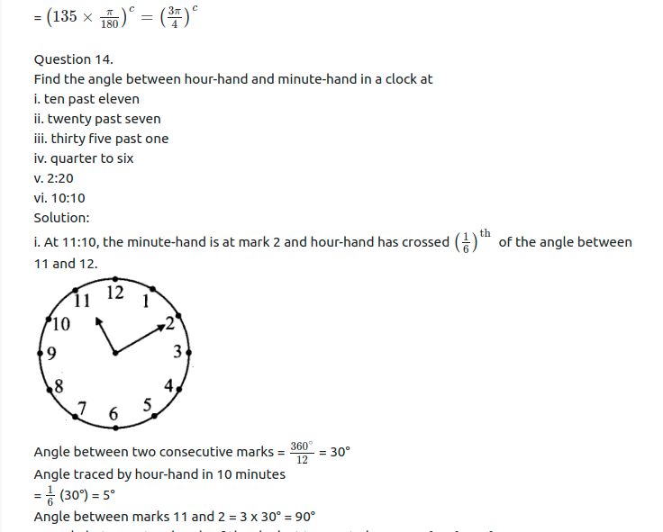 Maharashtra Board Solutions Class 11-Arts & Science Maths (Part 1): Chapter 1- Angle and its Measurement