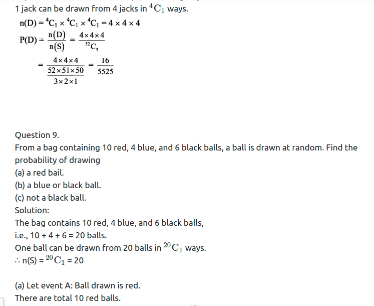 Maharashtra Board Solutions Class 11-Arts & Science Maths (Part 1): Chapter 9- Probability Ex 9.1