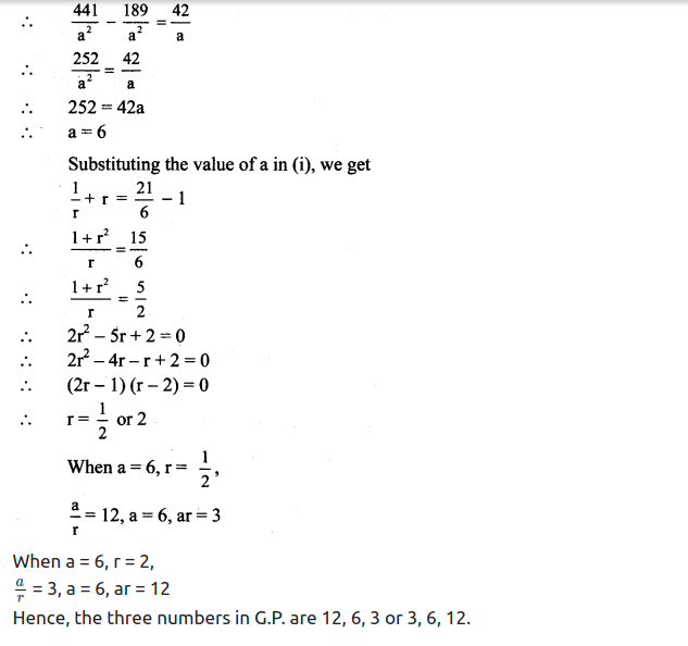 Maharashtra Board Solutions Class 11-Arts & Science Maths (Part 2): Chapter 2- Sequences and Series Ex. 2.1