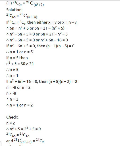 Maharashtra Board Solutions Class 11-Arts & Science Maths (Part 2): Chapter 3- Permutations and Combination Ex . 3.6