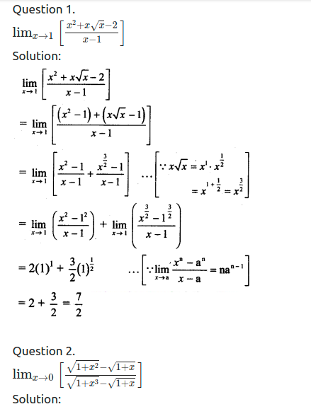 Maharashtra Board Solutions Class 11-Arts & Science Maths (Part 2): Chapter 7- Limits Ex 7.3