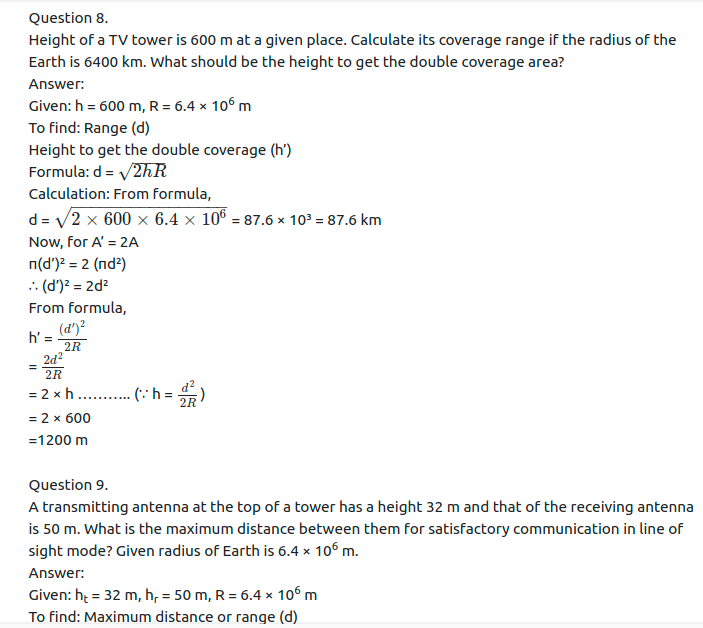 Maharashtra Board Solutions Class 11-Physics: Chapter 13- Electromagnetic Waves and Communication System