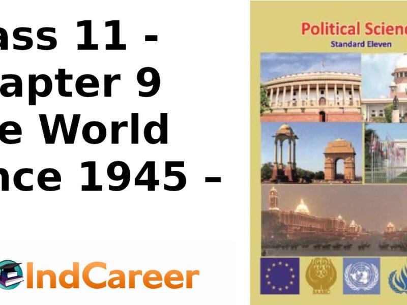 Maharashtra Board Solutions Class 11-Political Science: Chapter 9- The World Since 1945 – I