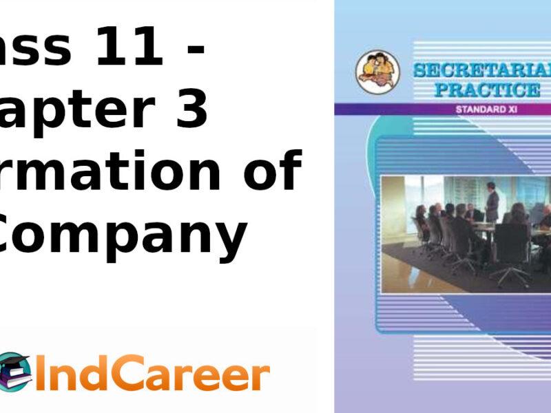 Maharashtra Board Solutions Class 11-Secretarial Practice: Chapter 3- Formation of a Company