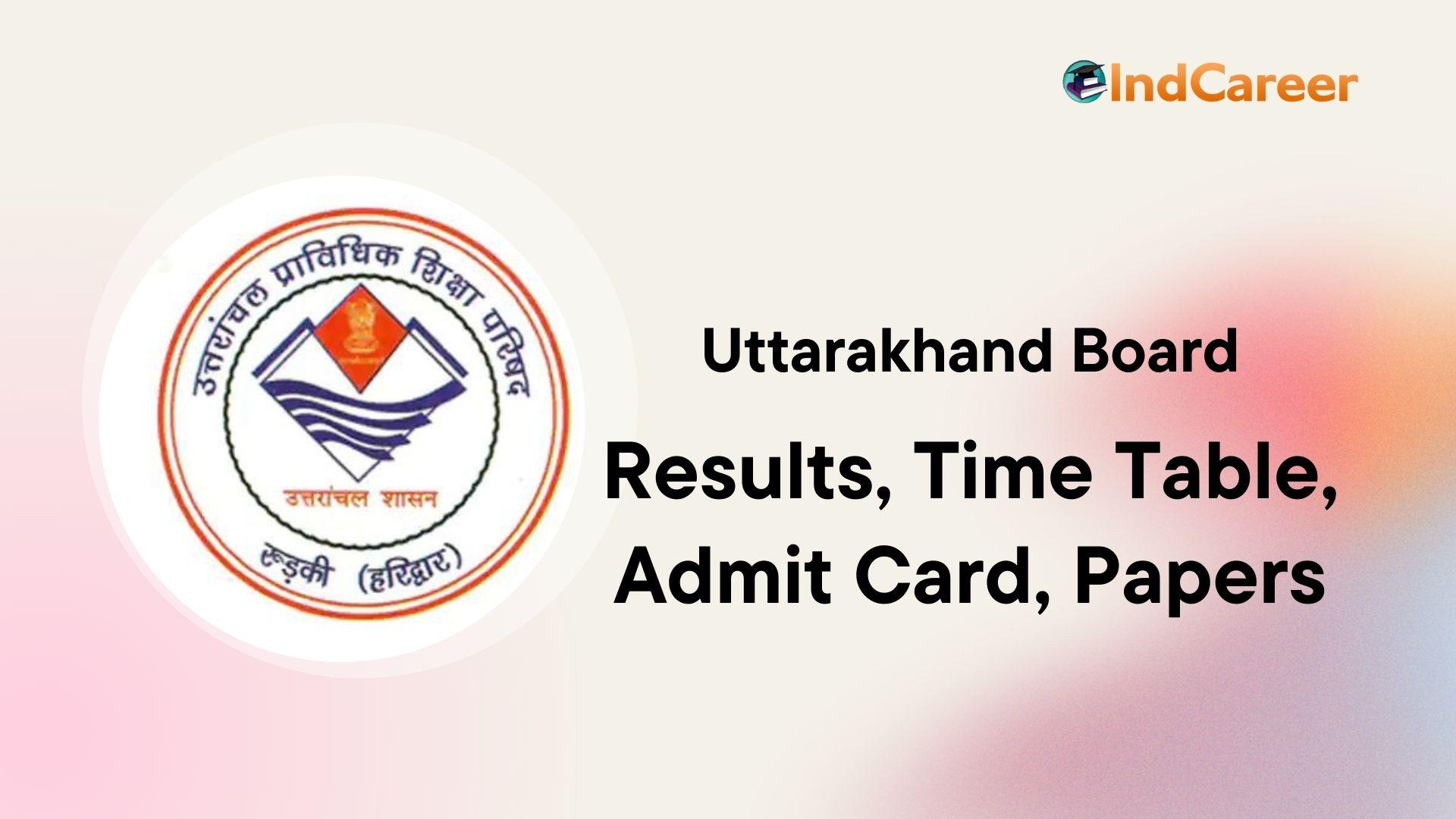 Uttarakhand Board: Results, Time Table, Admit Card, Papers, etc