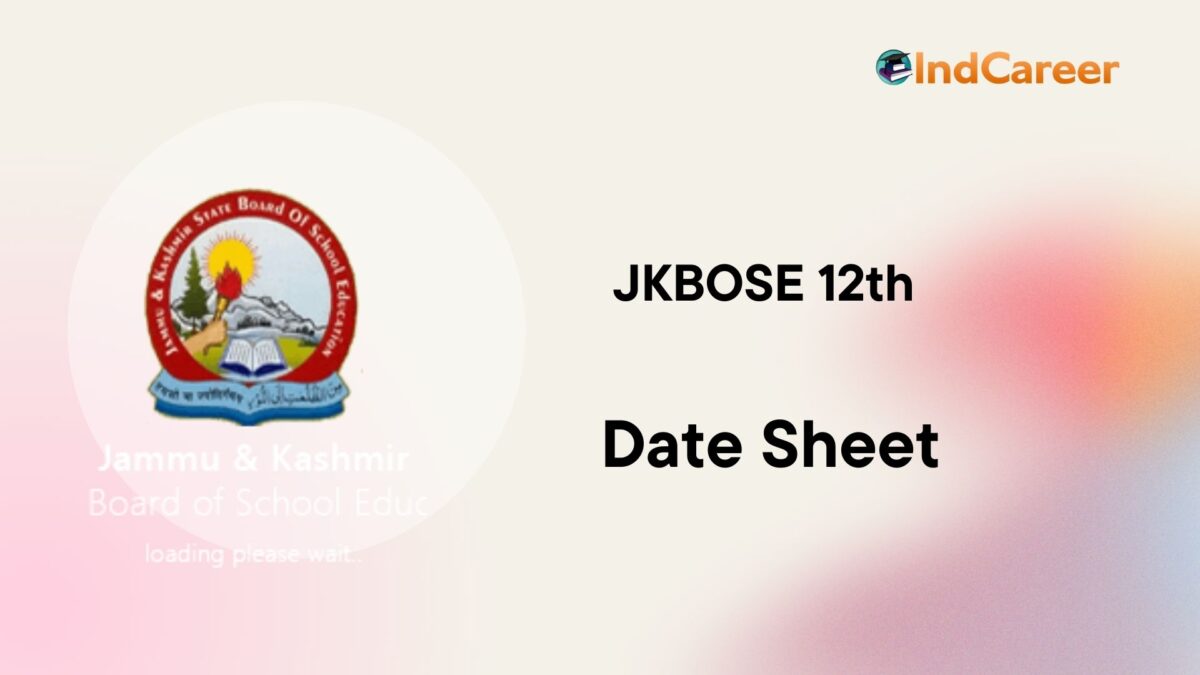 JKBOSE 12th Date Sheet