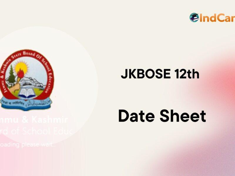 JKBOSE 12th Date Sheet