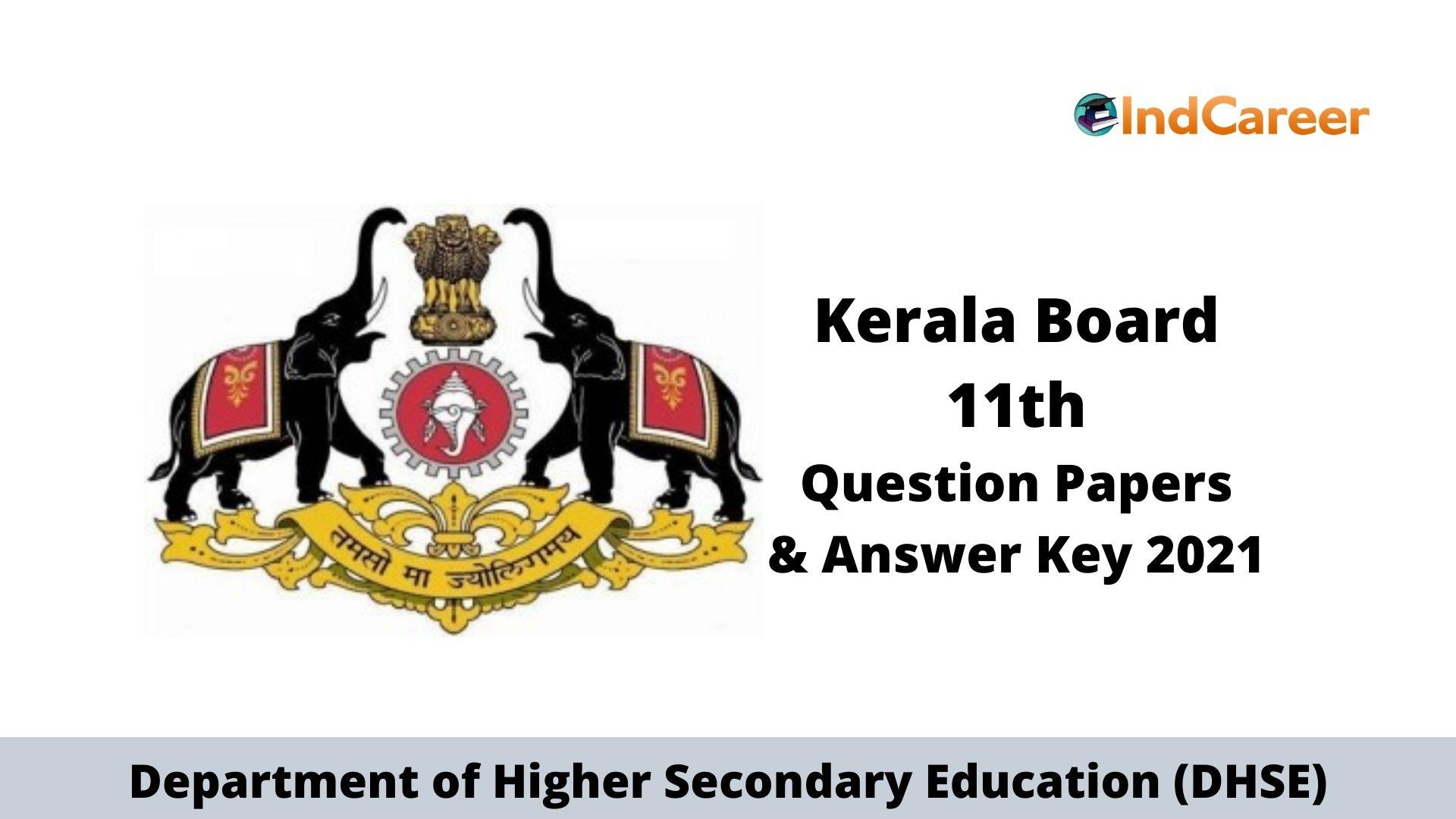 Kerala Plus One Question Paper & Answer Key 2021
