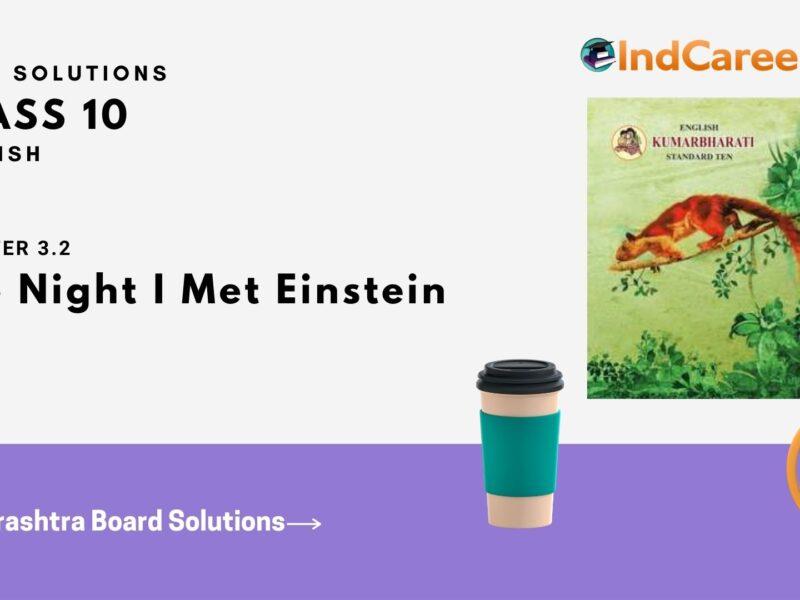 Maharashtra Board Solutions for Class 10- English: Chapter 3.2- The Night I Met Einstein